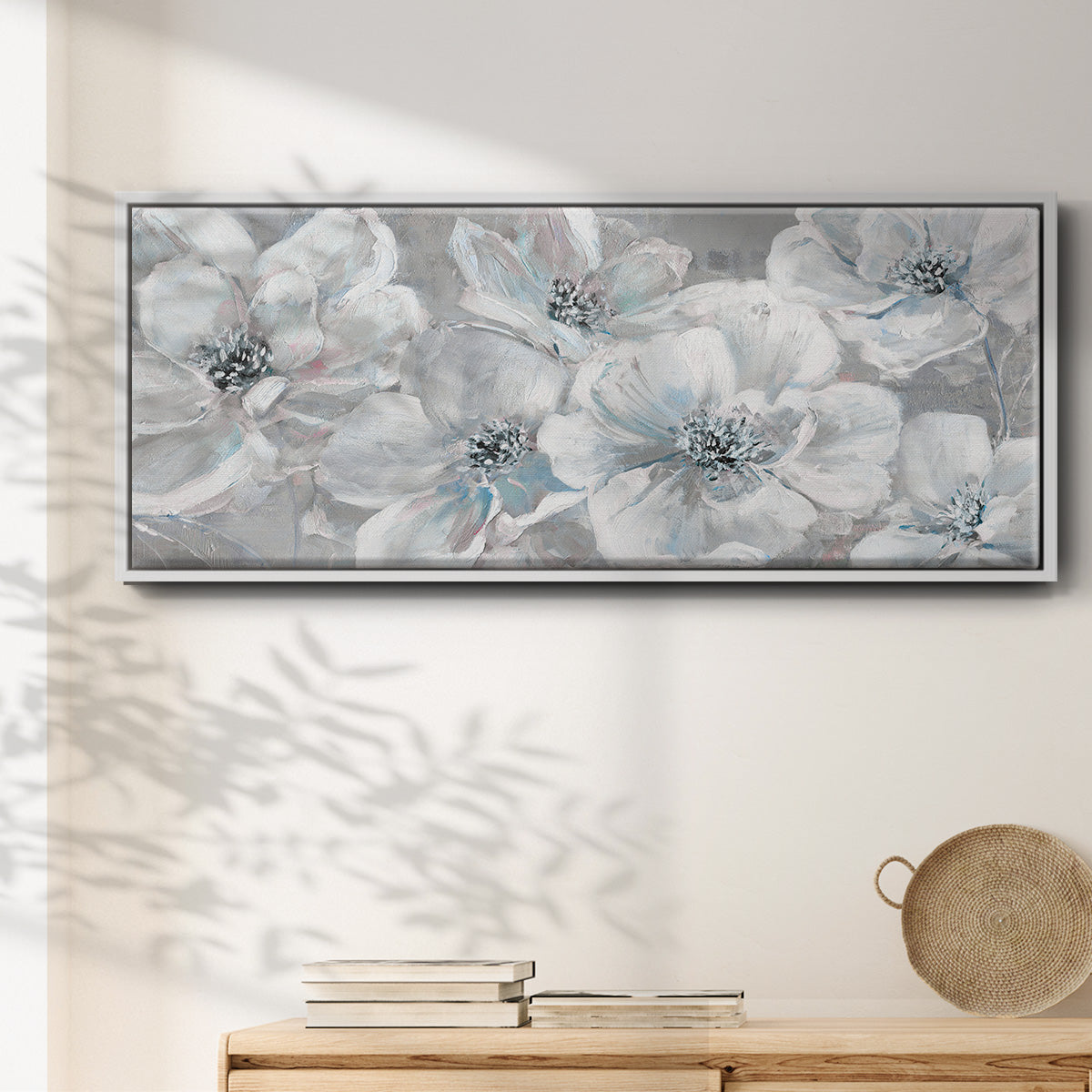 Soft Teal Summer - Floater Framed Canvas Print