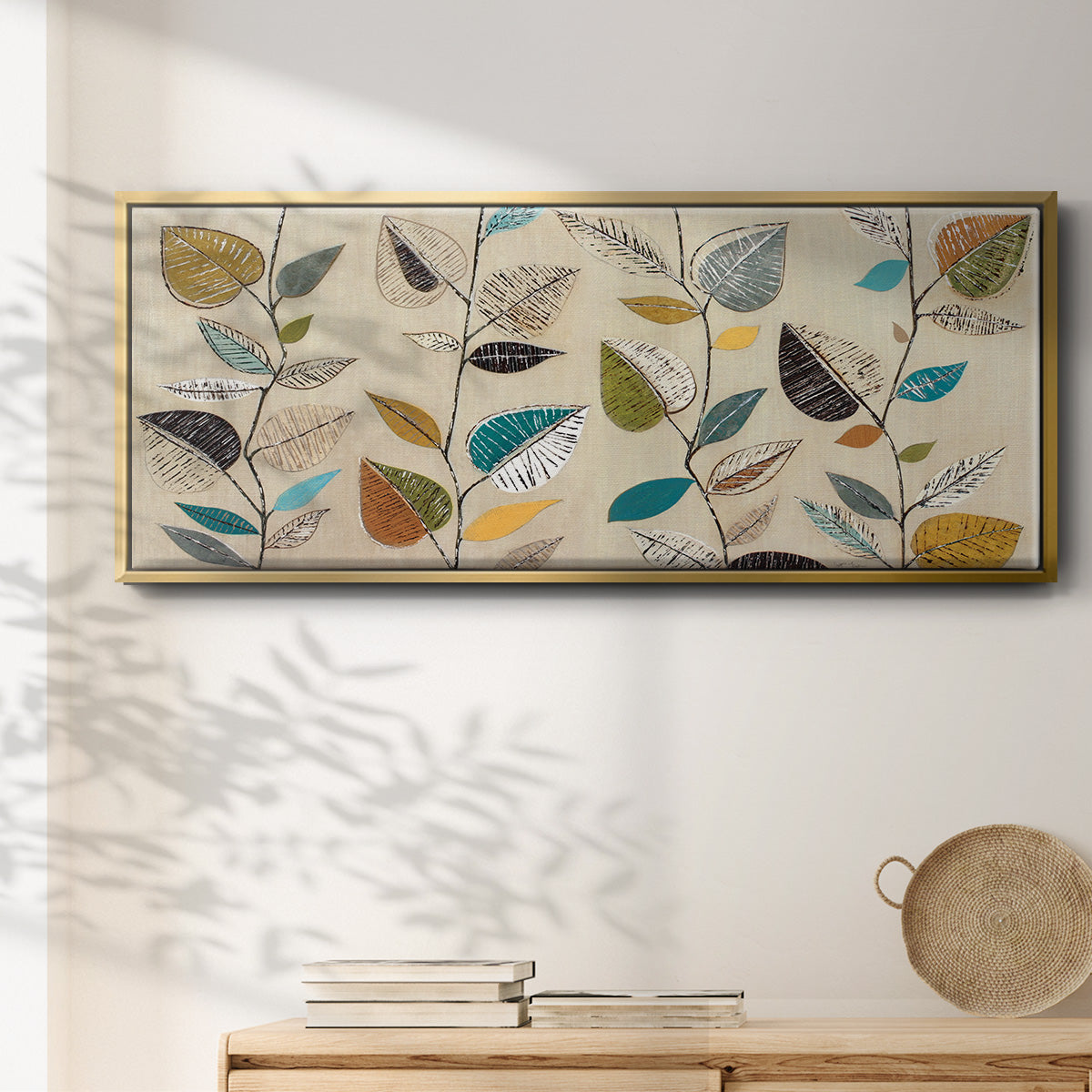 Dancing Leaves III - Floater Framed Canvas Print