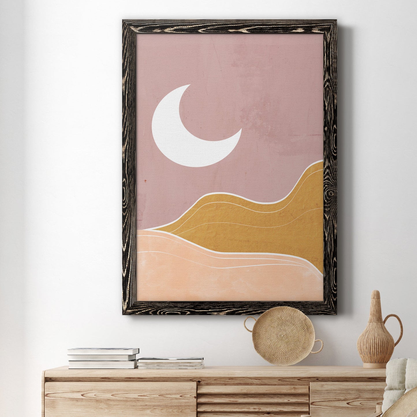 Sedona Moon - Barnwood Framed Canvas Print