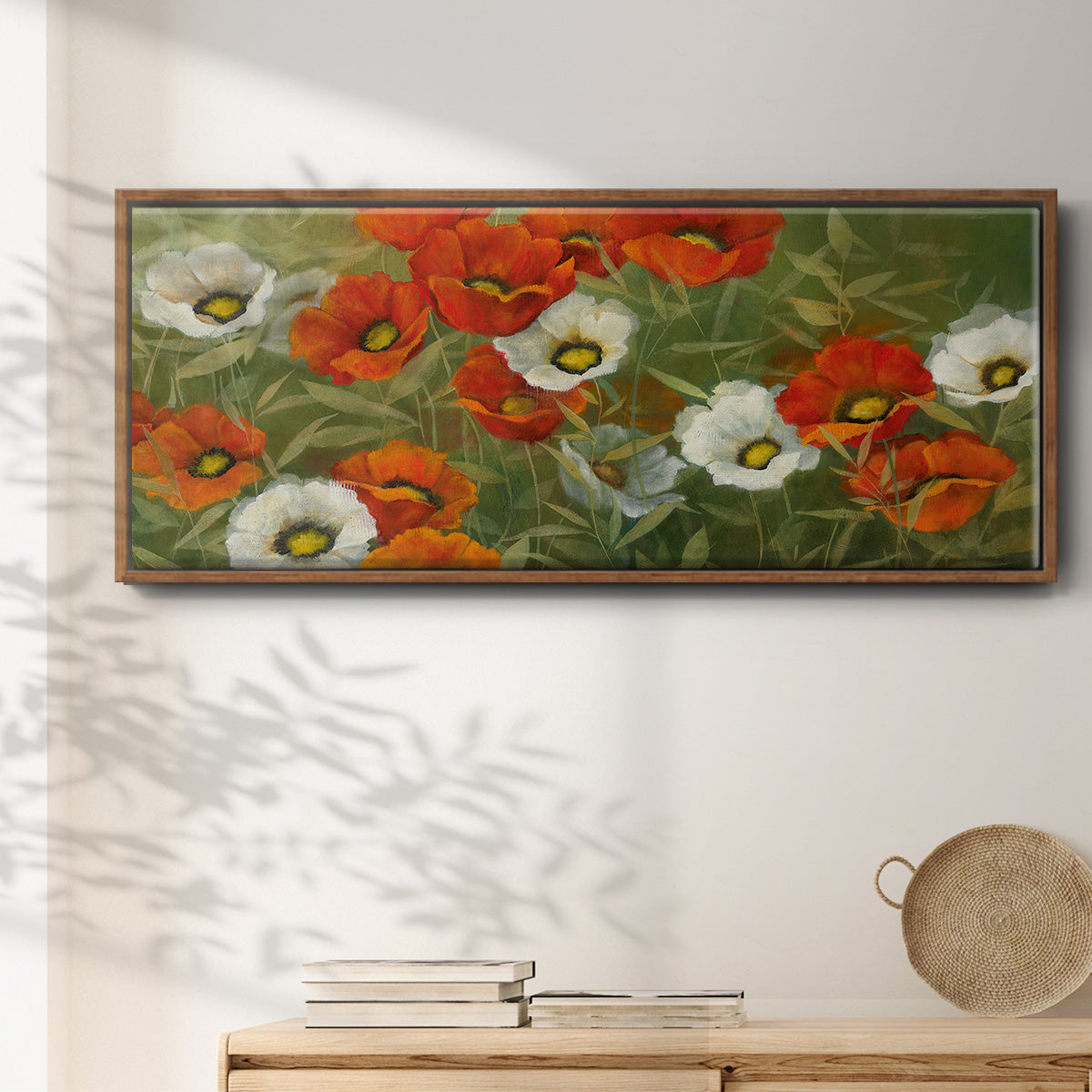 Poppy Symphony - Floater Framed Canvas Print