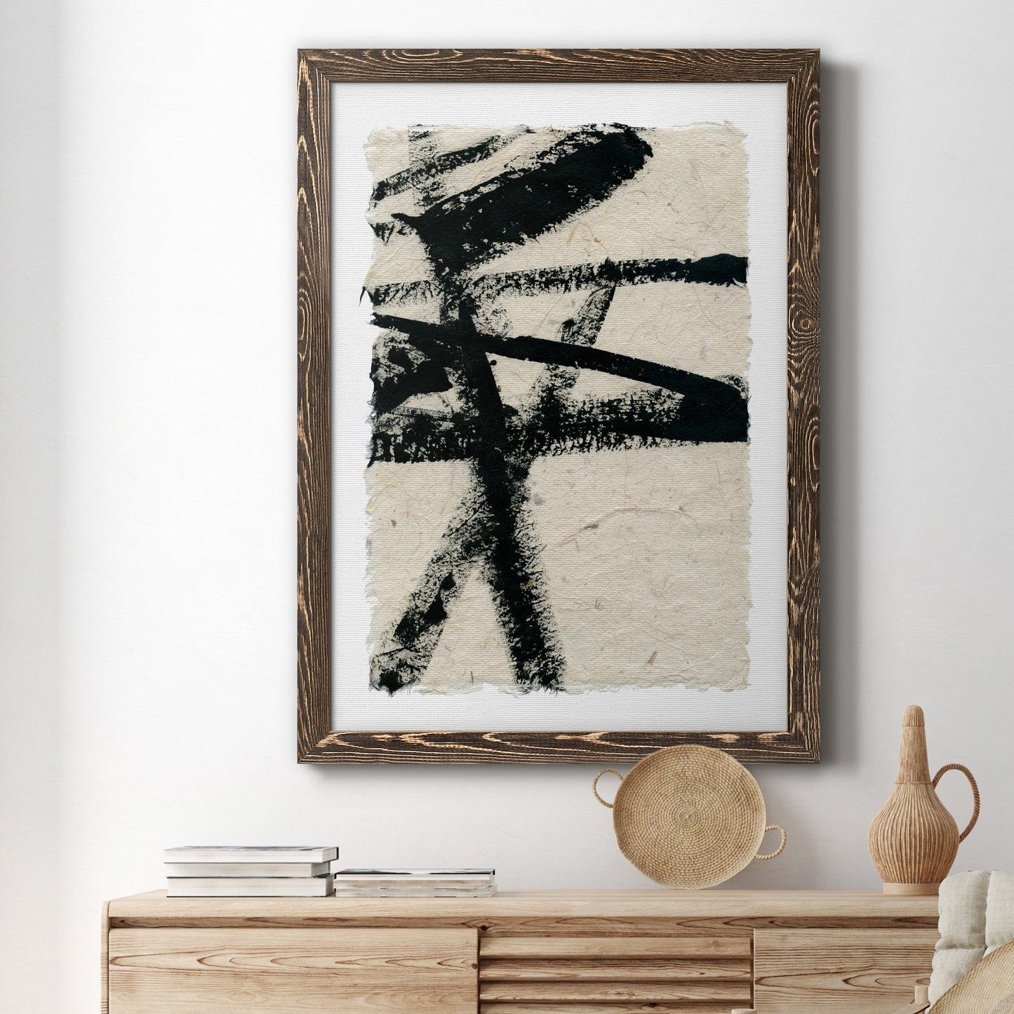 Lines Crossed III - Premium Canvas Framed in Barnwood - Ready to Hang