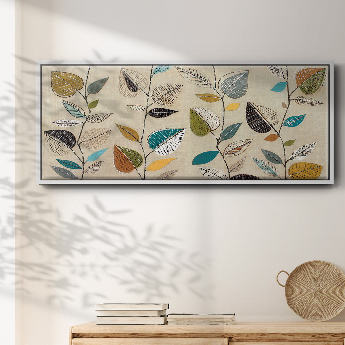 Dancing Leaves III - Floater Framed Canvas Print