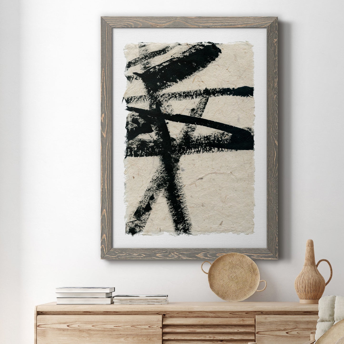 Lines Crossed III - Premium Canvas Framed in Barnwood - Ready to Hang