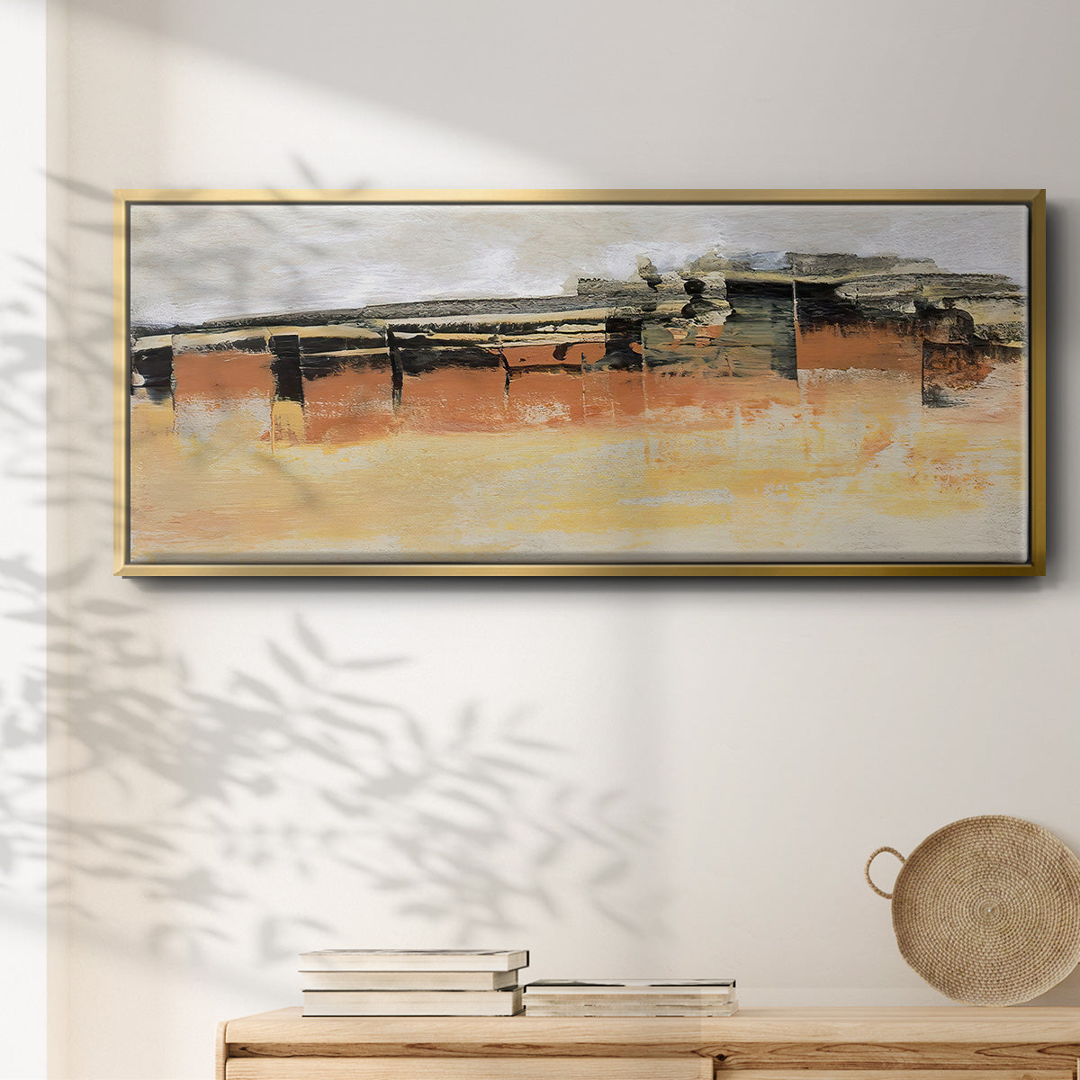Bridges Ochre II - Floater Framed Canvas Print