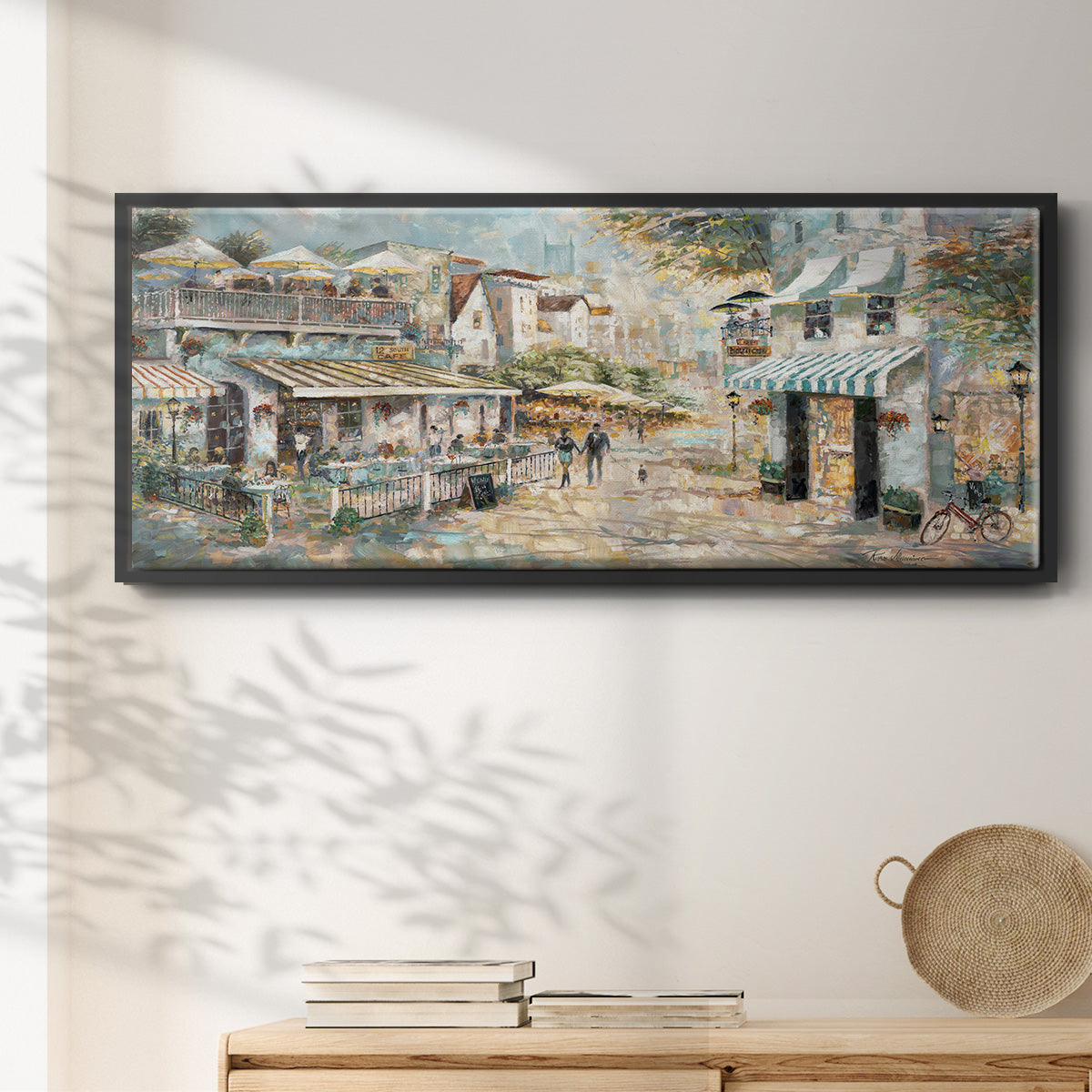 Rooftop Café - Floater Framed Canvas Print