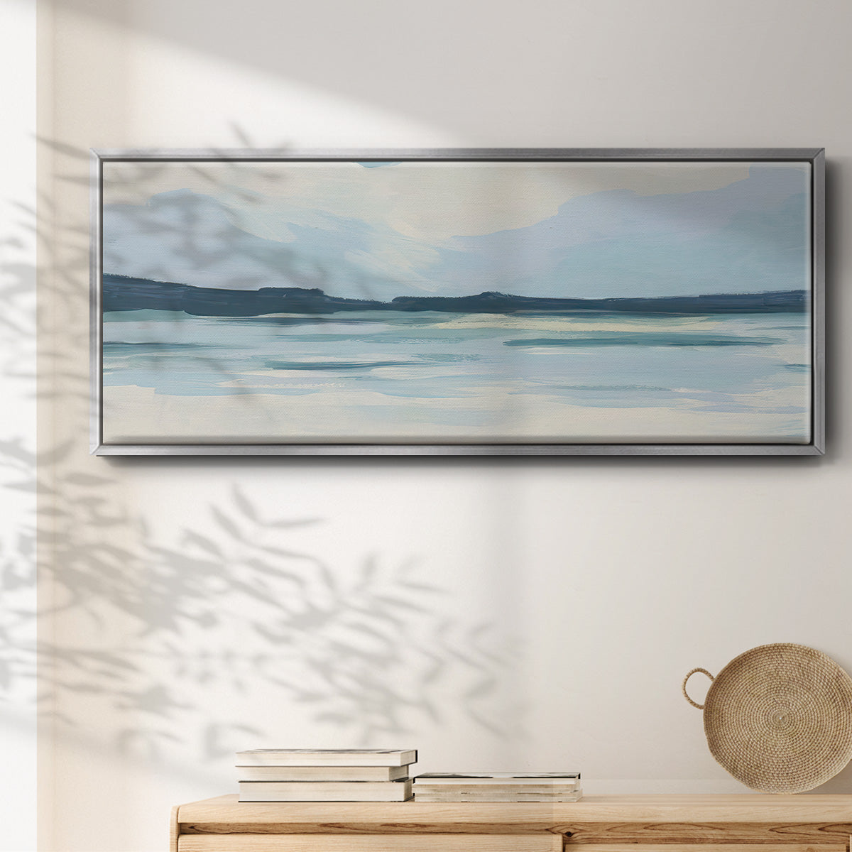 Cream Coastline I - Floater Framed Canvas Print