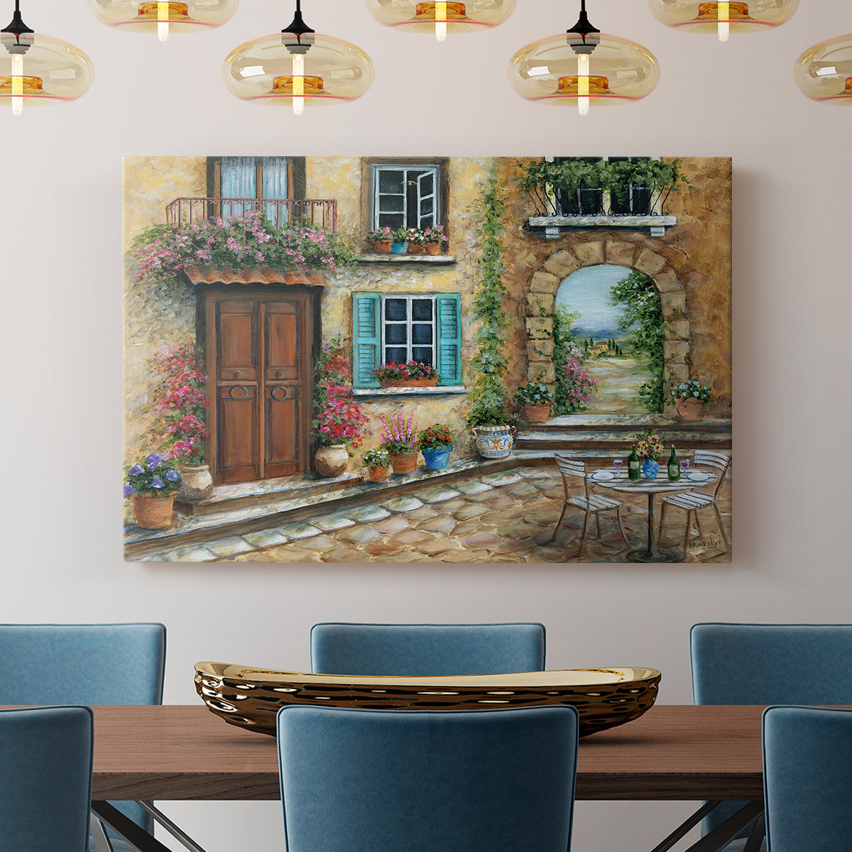 Tuscan Courtyard - Canvas Art Print