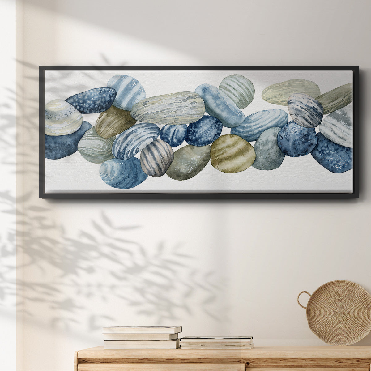 Found Pebbles III - Floater Framed Canvas Print