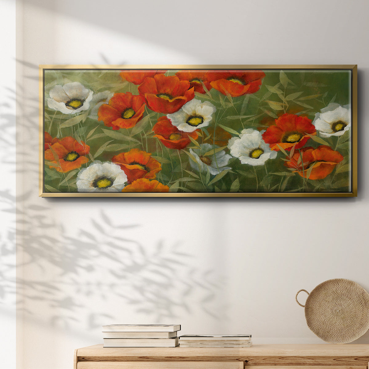 Poppy Symphony - Floater Framed Canvas Print
