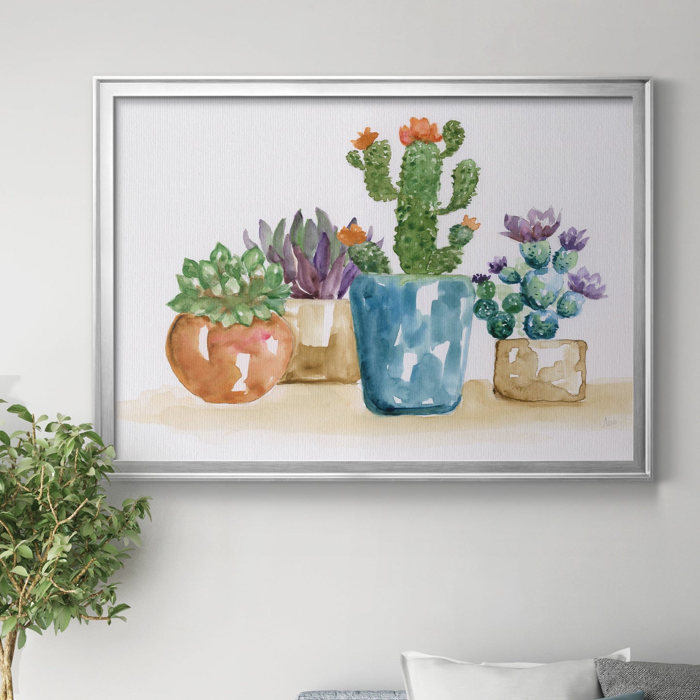 Summer Succulents II Premium Classic Framed Canvas - Ready to Hang