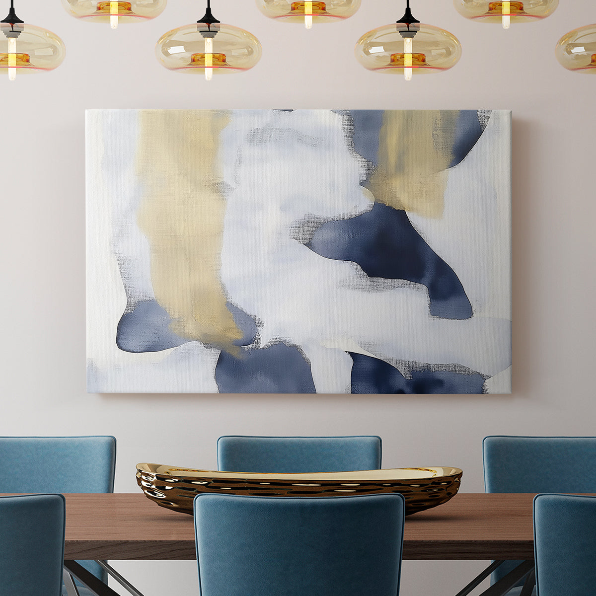 Blue and Gold Abstract CLII - Canvas Art Print