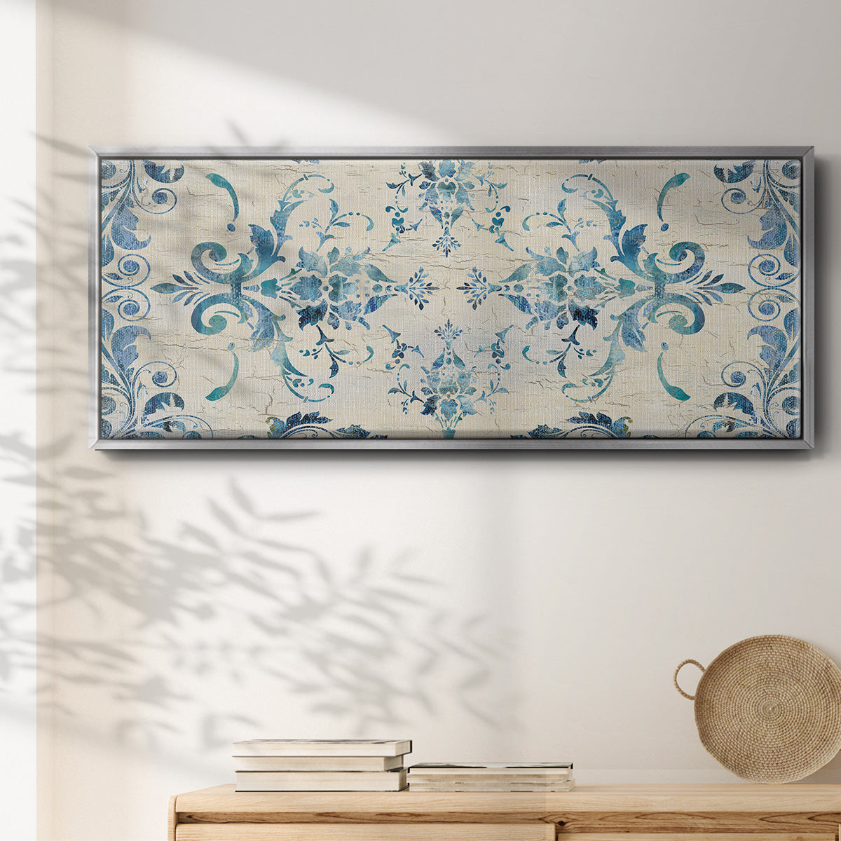 Border Damask - Floater Framed Canvas Print
