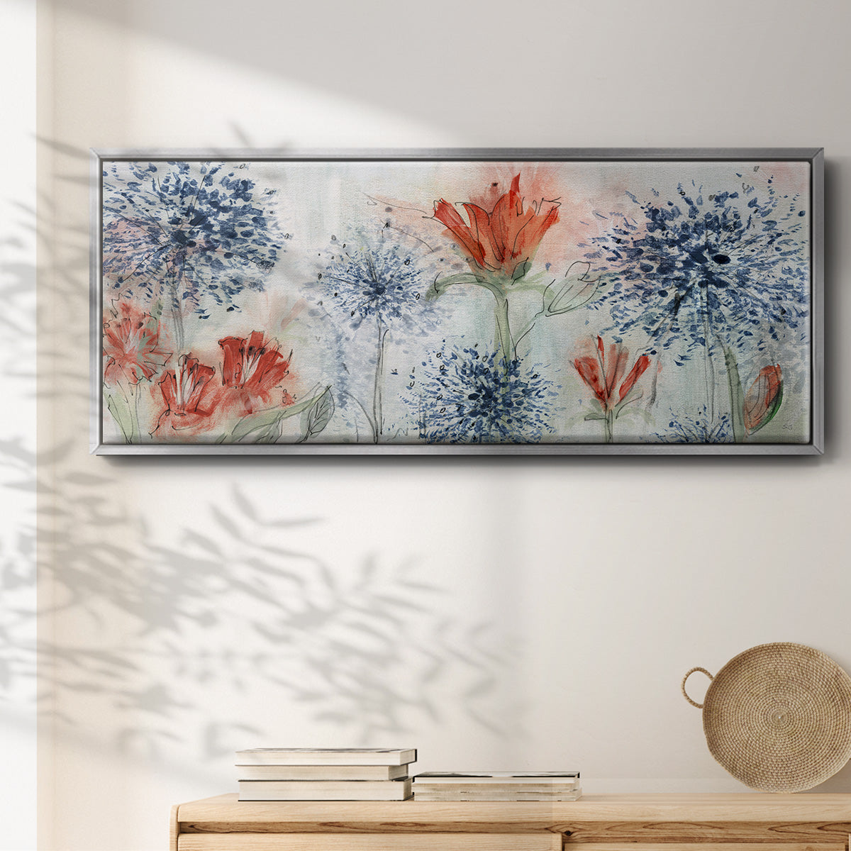Tiger Lily Field - Floater Framed Canvas Print