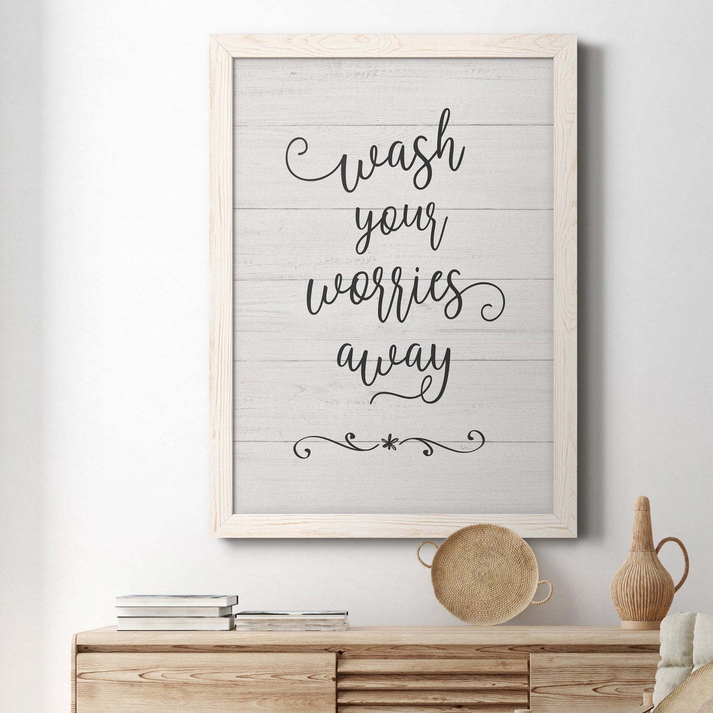 Wash Worries - Premium Canvas Framed in Barnwood - Ready to Hang