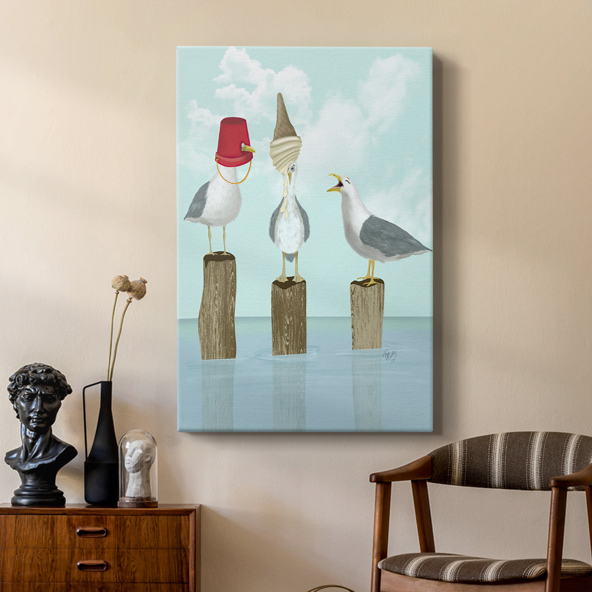 Silly Seagulls - Canvas Art Print