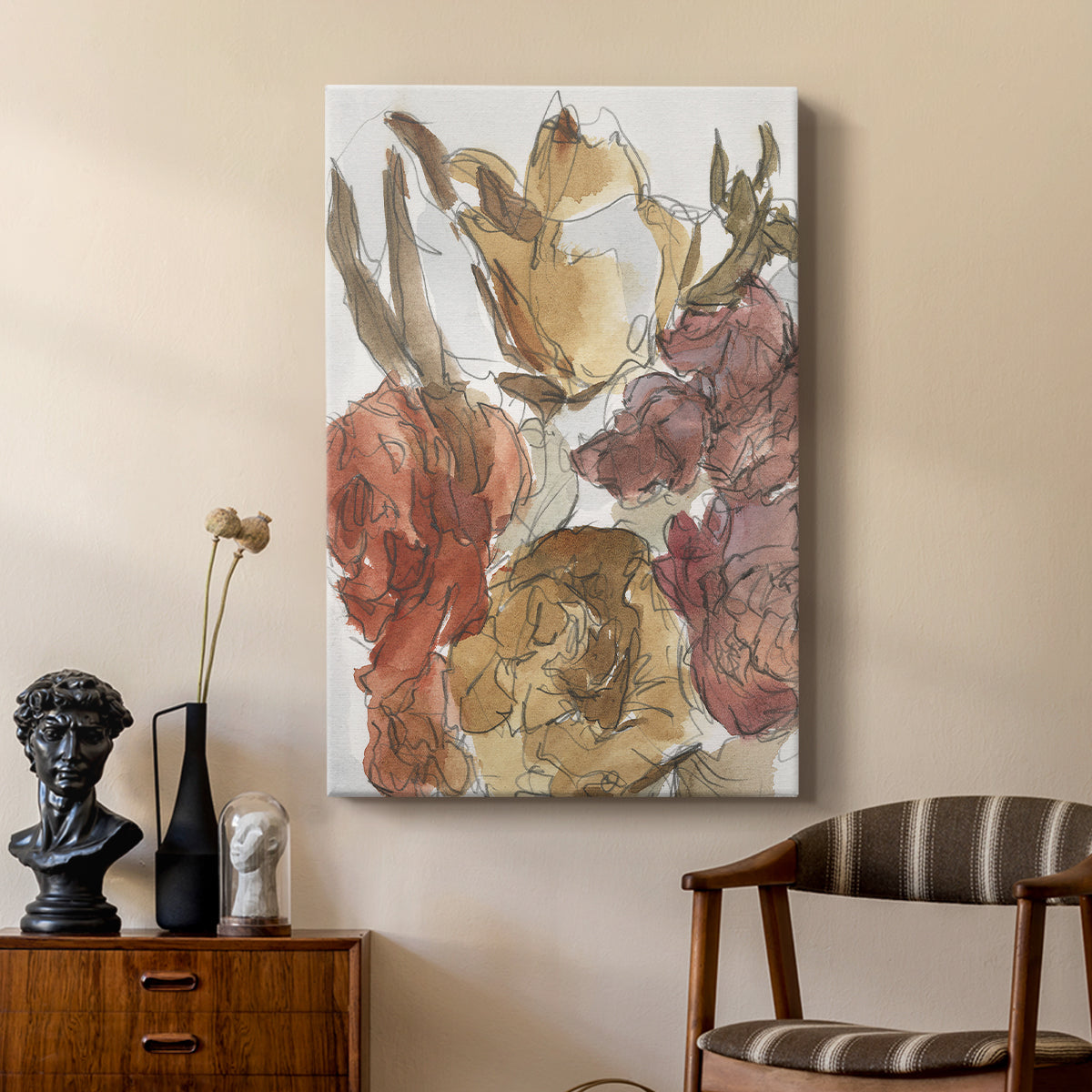 Cropped Floral Arrangement I - Canvas Art Print