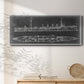 Navy Cruiser Blueprint - Floater Framed Canvas Print