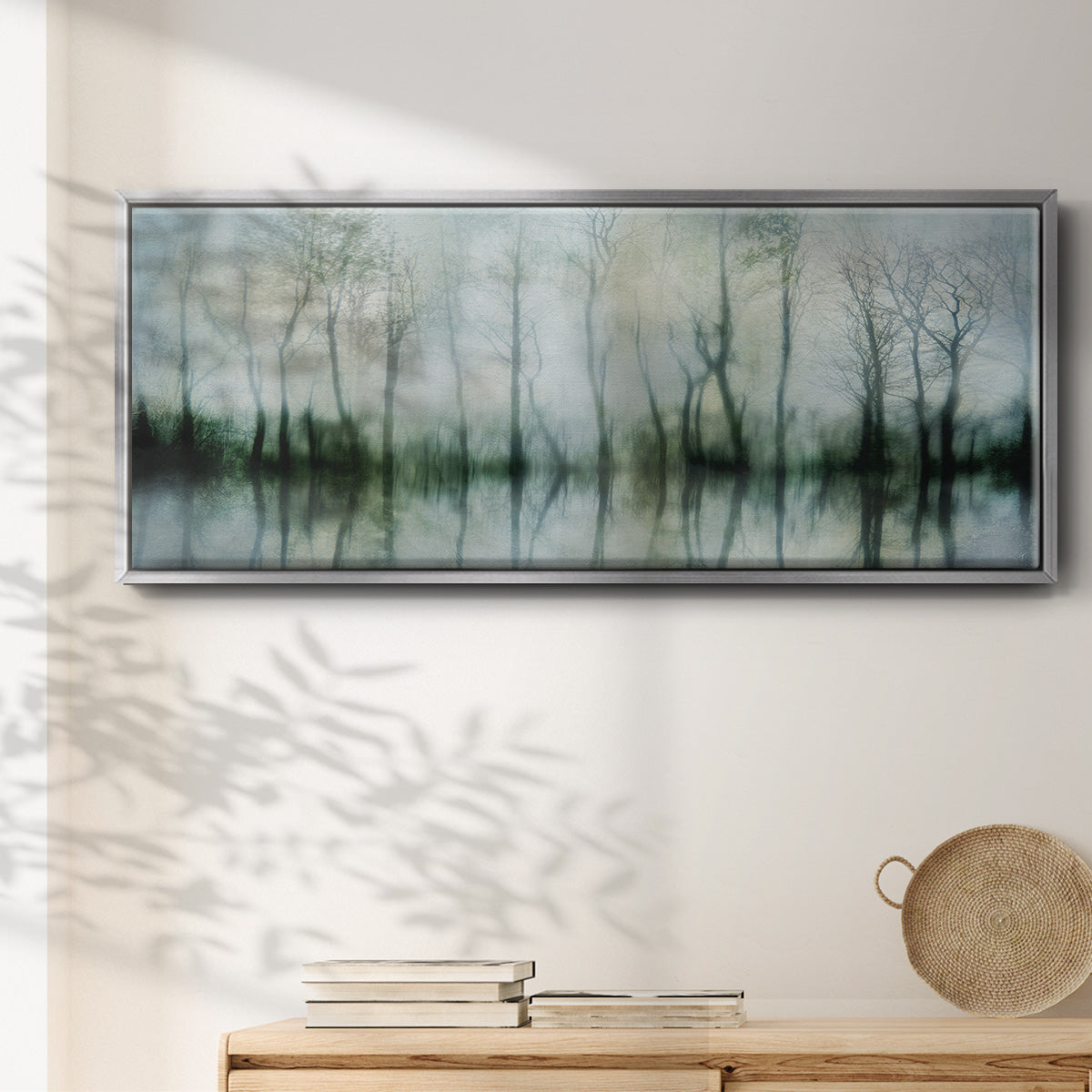 Mirrored Pond - Floater Framed Canvas Print