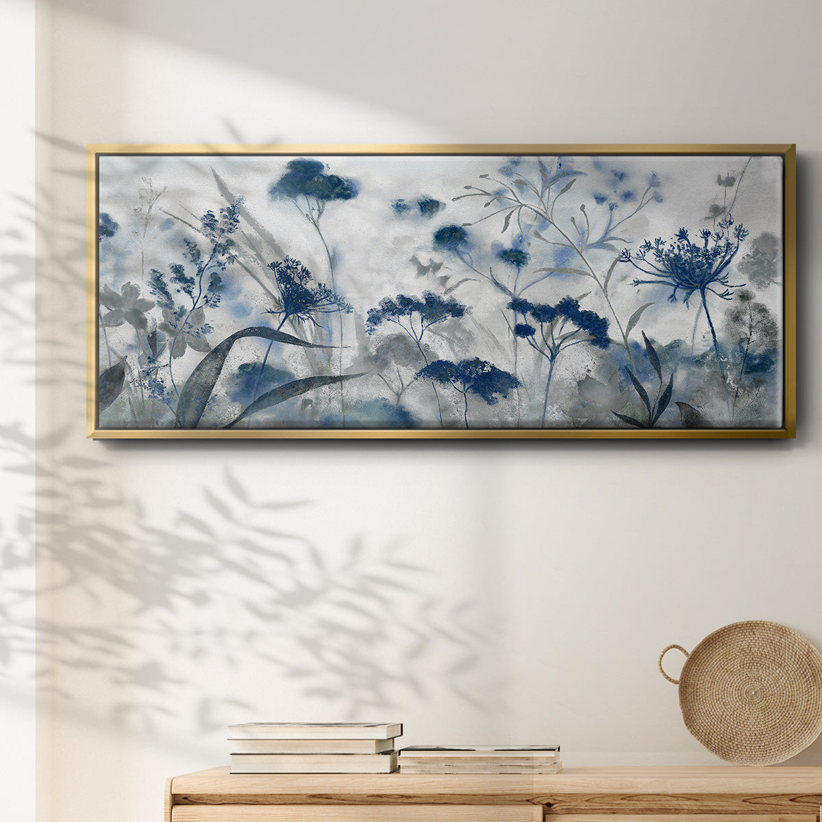Inky Indigo - Floater Framed Canvas Print
