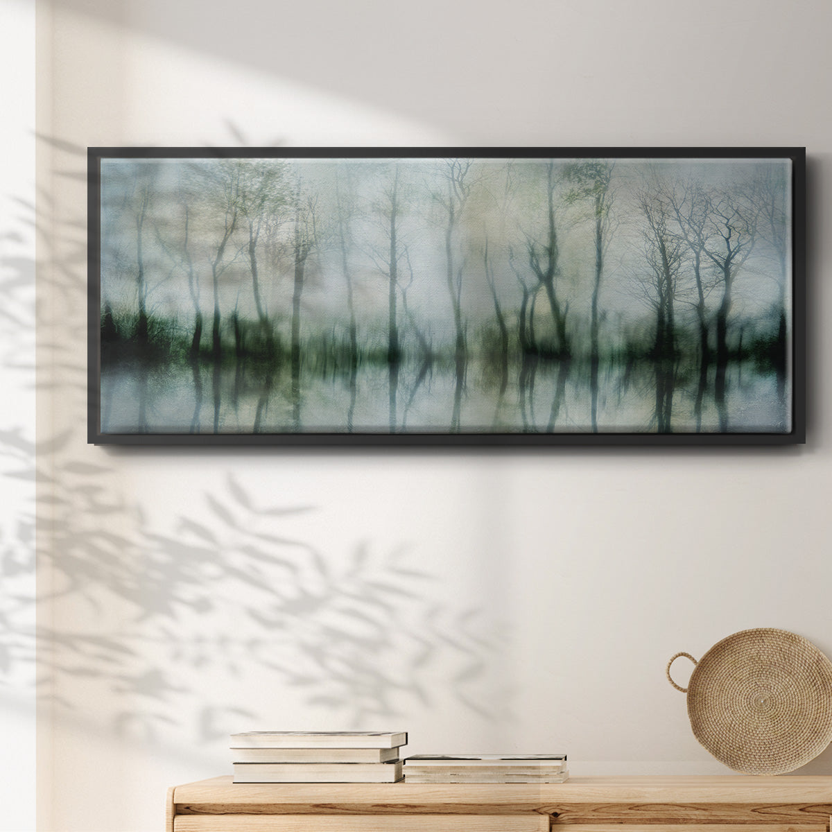 Mirrored Pond - Floater Framed Canvas Print