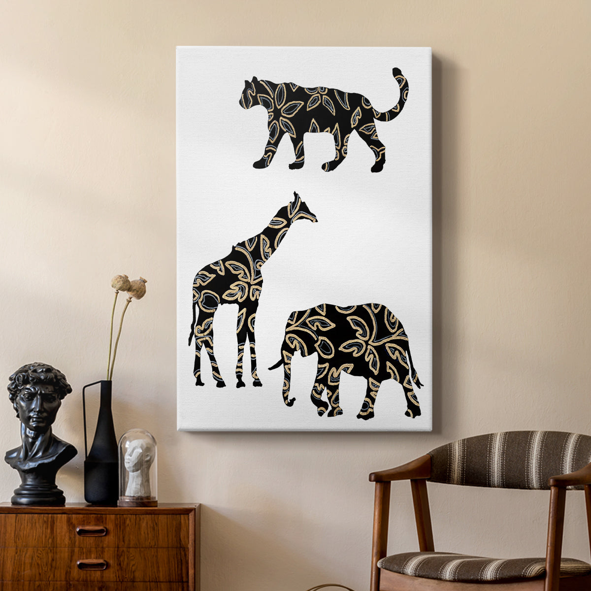 Ornamental Safari Animals III - Canvas Art Print