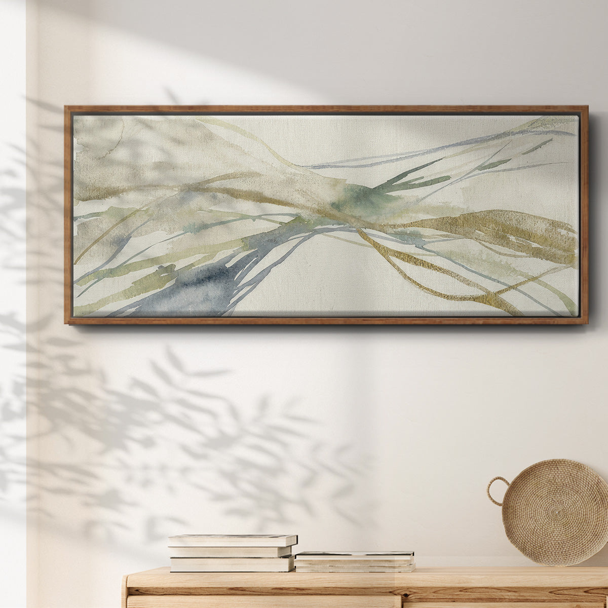 Watercolor Waves I - Floater Framed Canvas Print