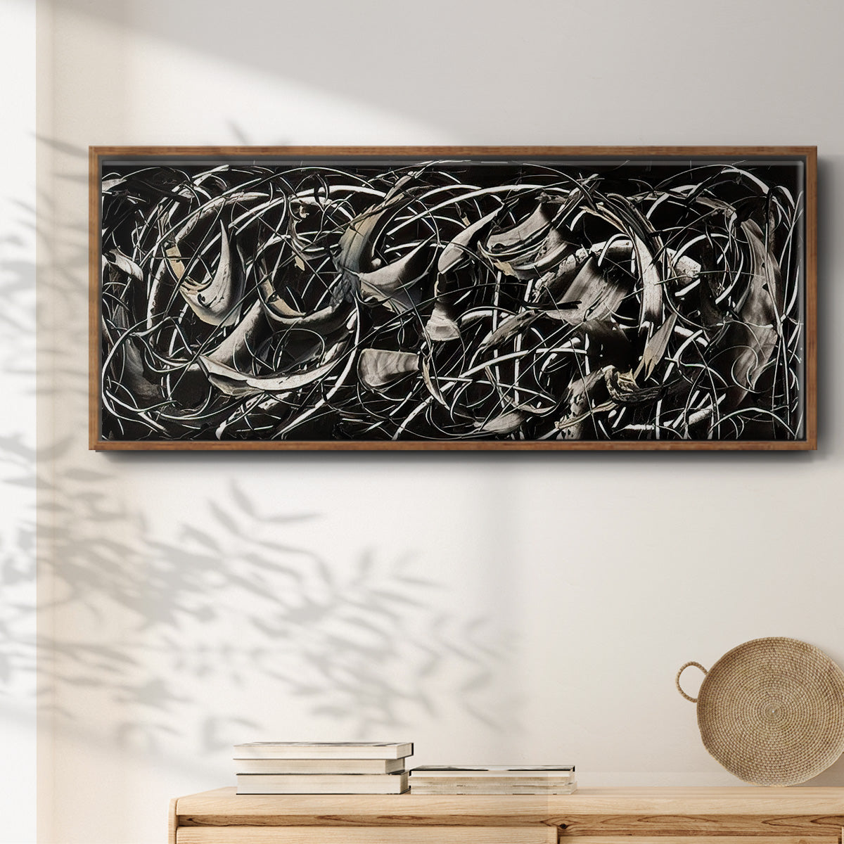 Linear Movement II - Floater Framed Canvas Print