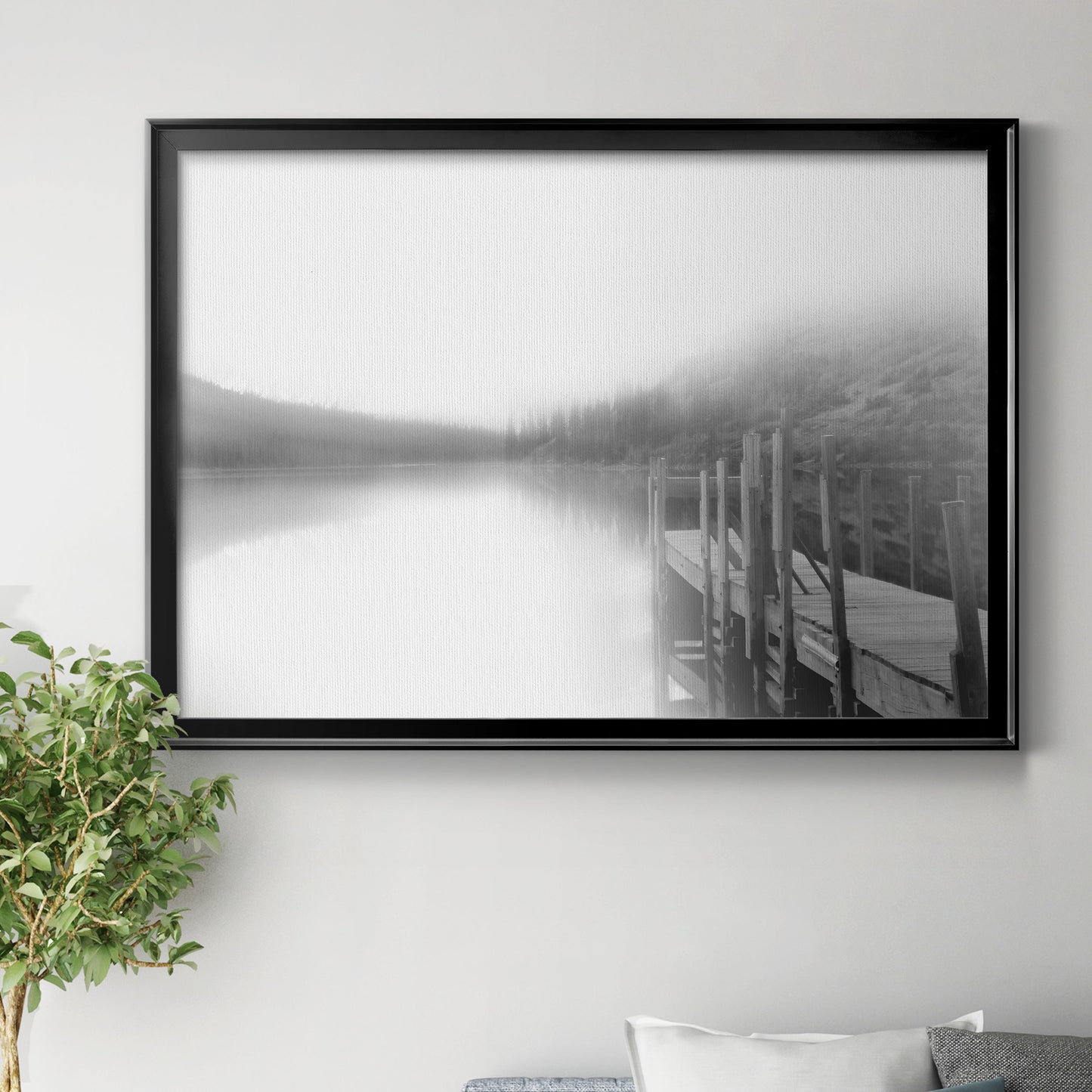 Mist on the Docks Premium Classic Framed Canvas - Ready to Hang