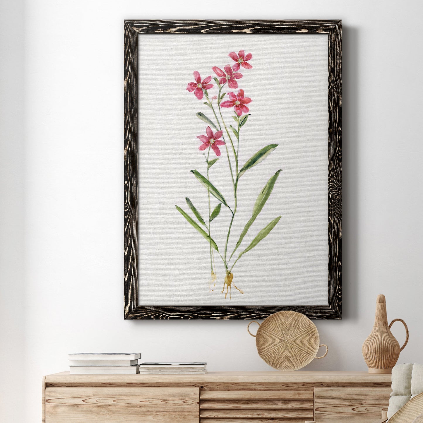 Delicate Pink II - Premium Canvas Framed in Barnwood - Ready to Hang