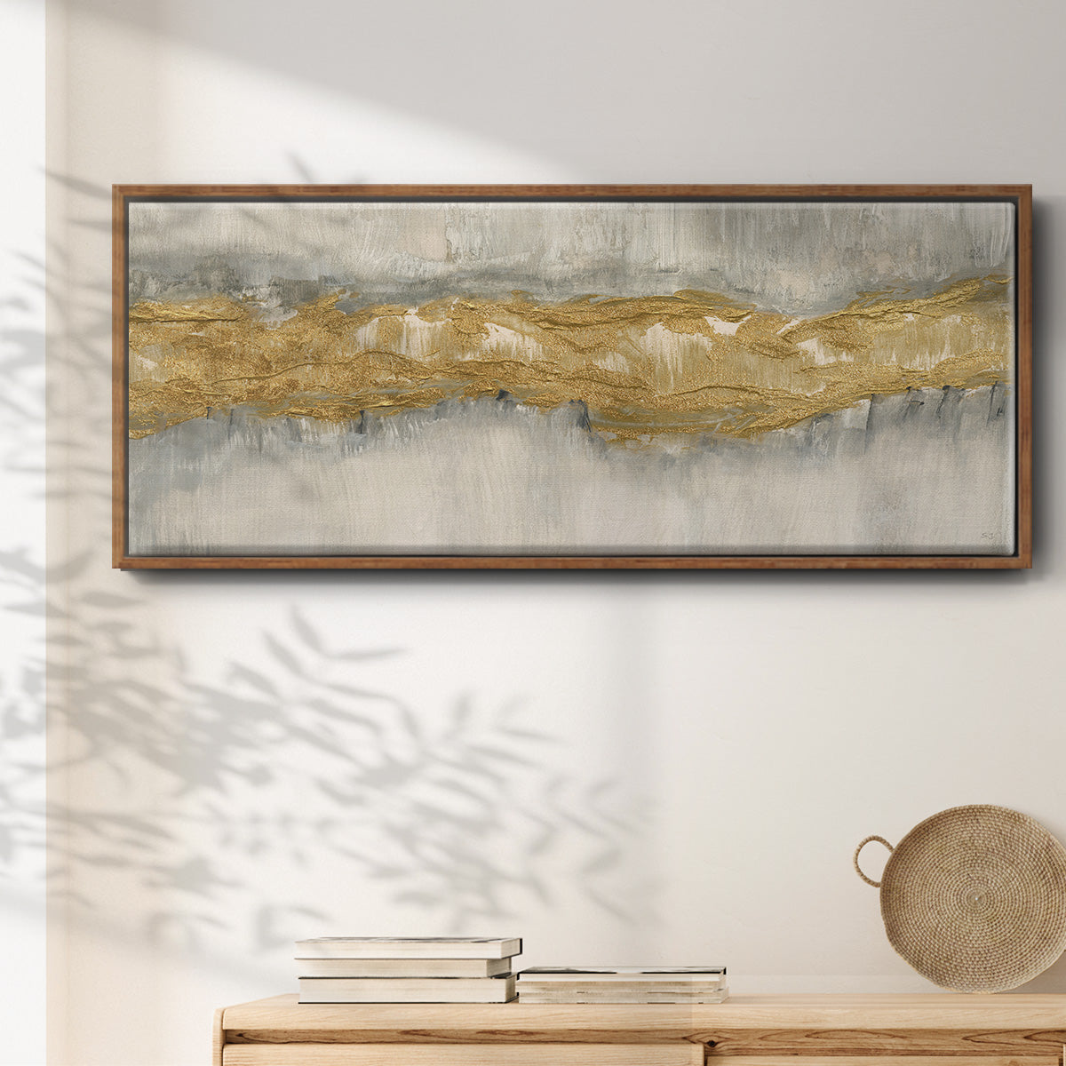 Golden Stream - Floater Framed Canvas Print