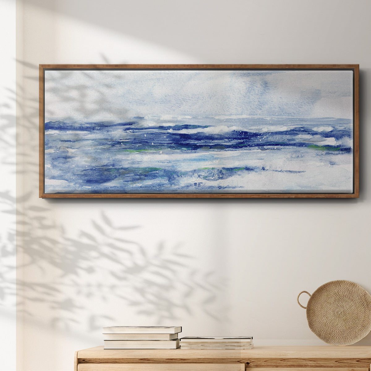 Soft Ocean Waters II - Floater Framed Canvas Print