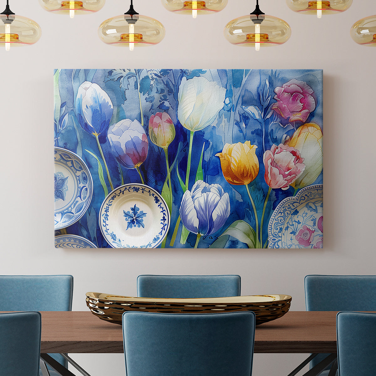 Floral Watercolor L - Canvas Art Print