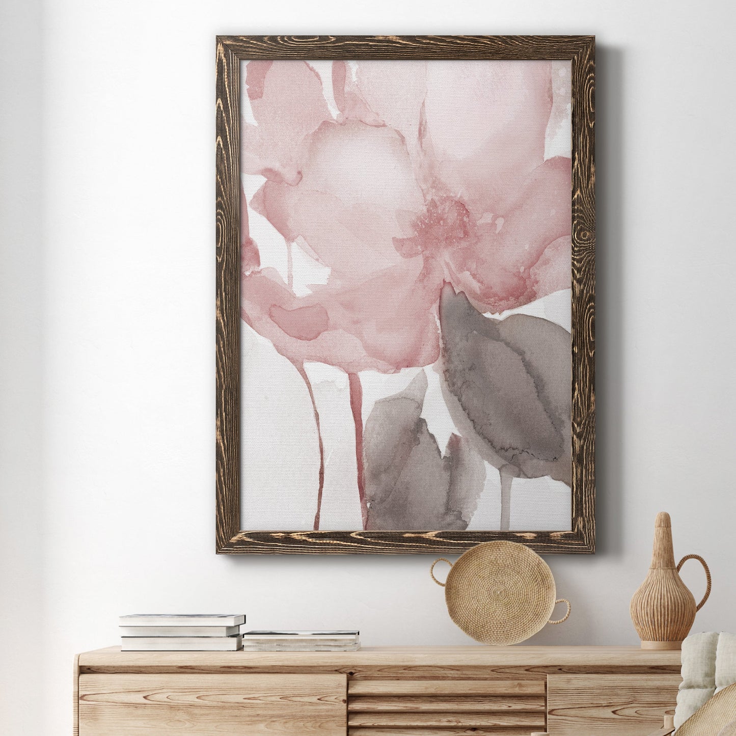 Blush Bloom II - Premium Canvas Framed in Barnwood - Ready to Hang