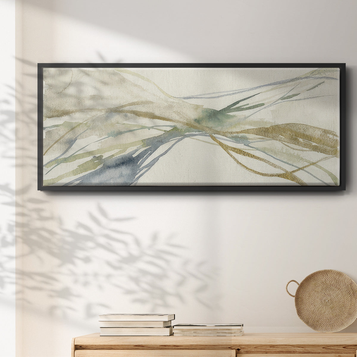 Watercolor Waves I - Floater Framed Canvas Print