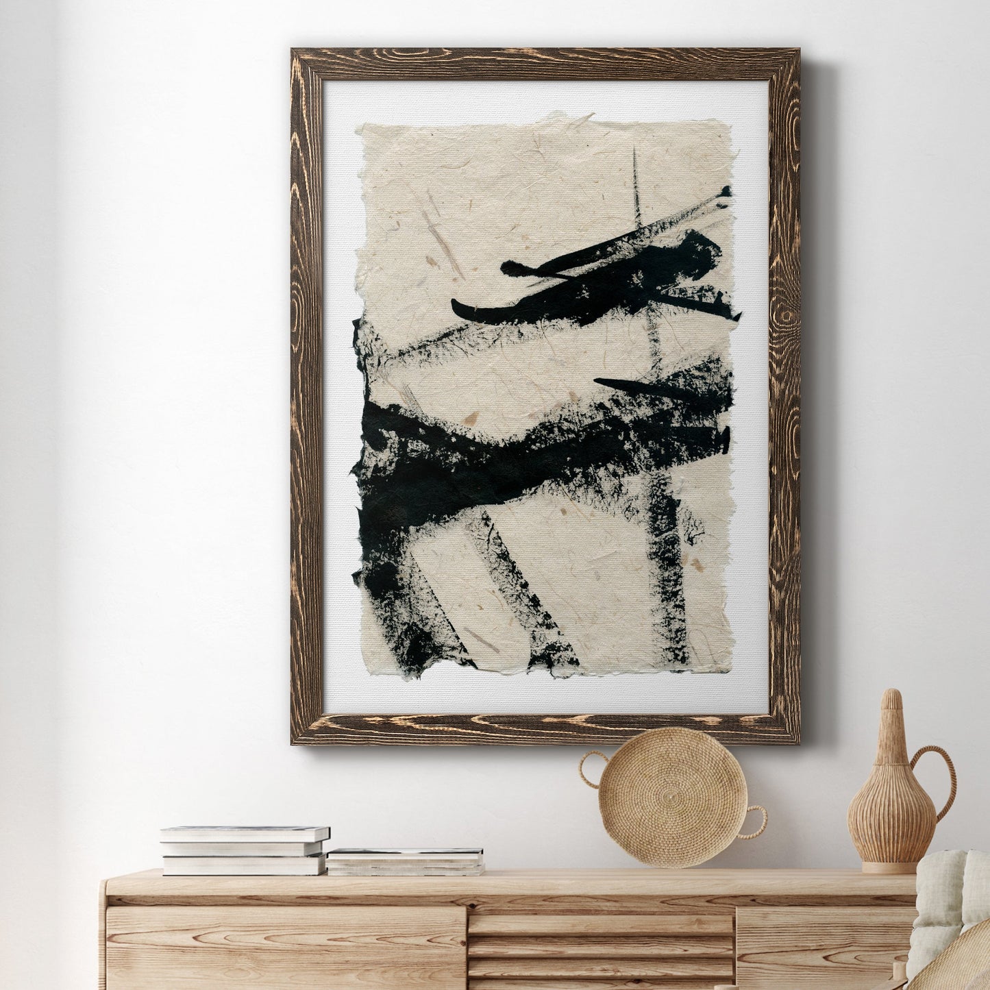 Lines Crossed II - Premium Canvas Framed in Barnwood - Ready to Hang