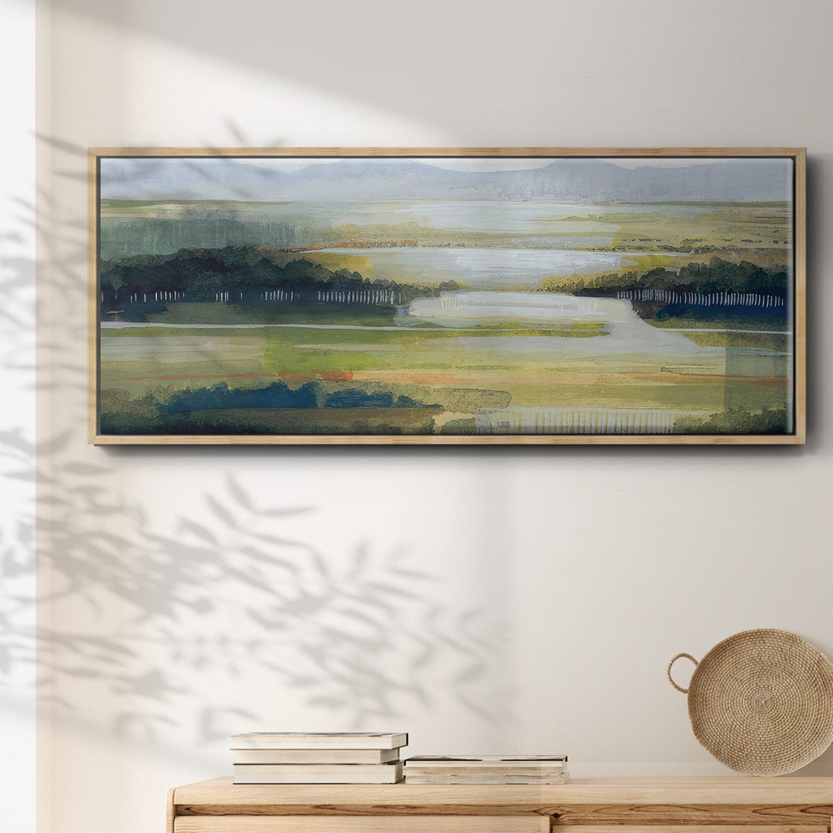 Lime Strata II - Floater Framed Canvas Print