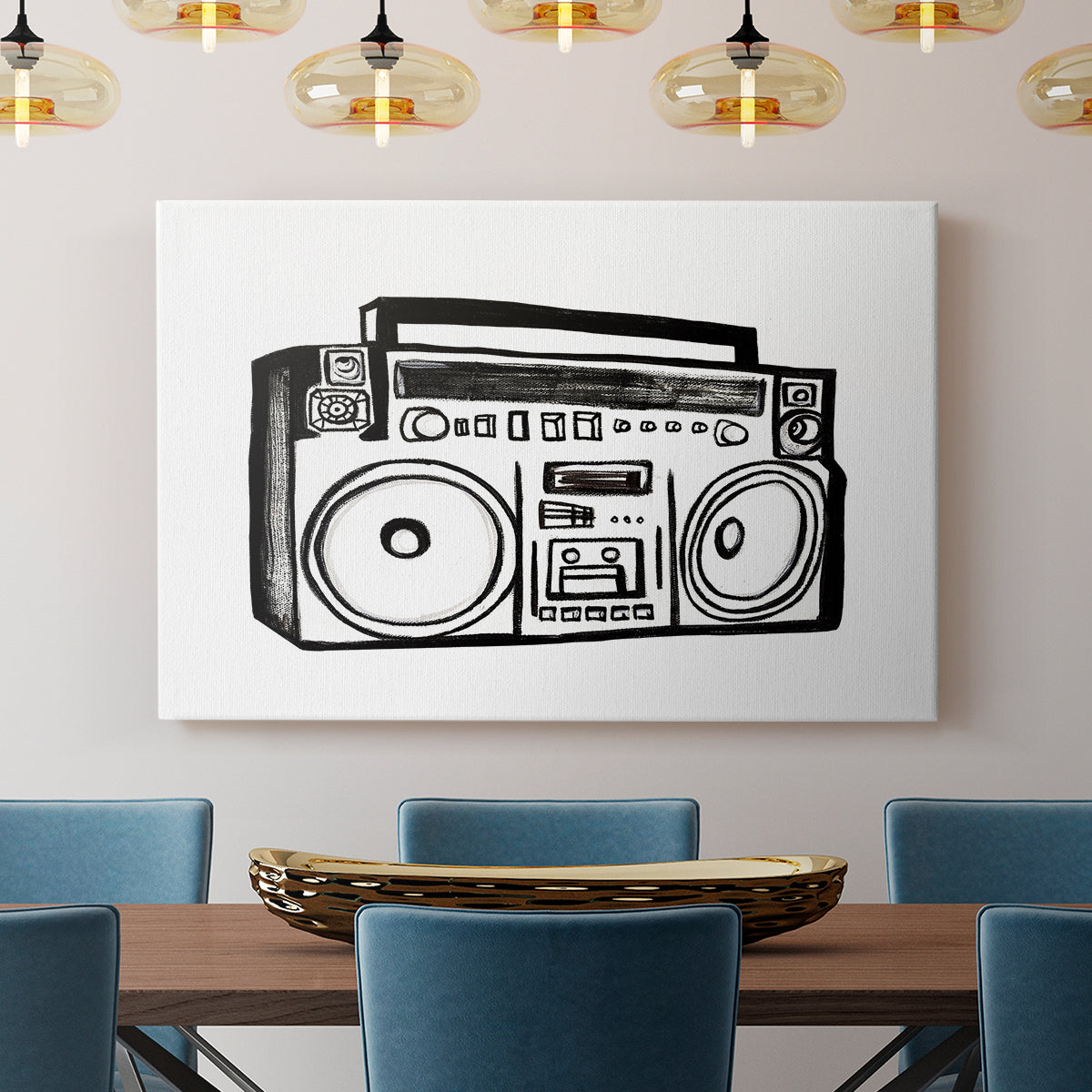 Boombox Sketch - Canvas Art Print