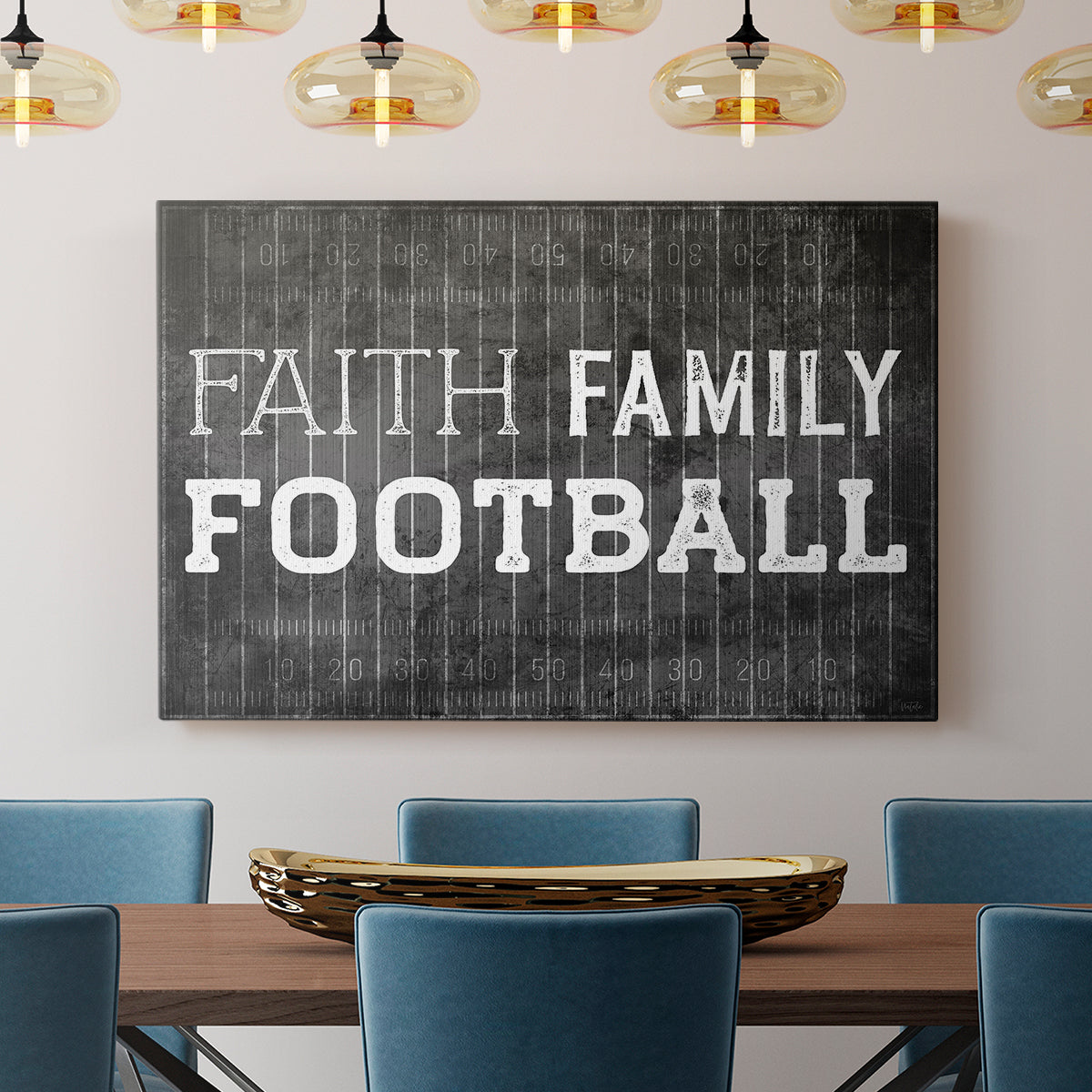 Faith Family Football - Canvas Art Print