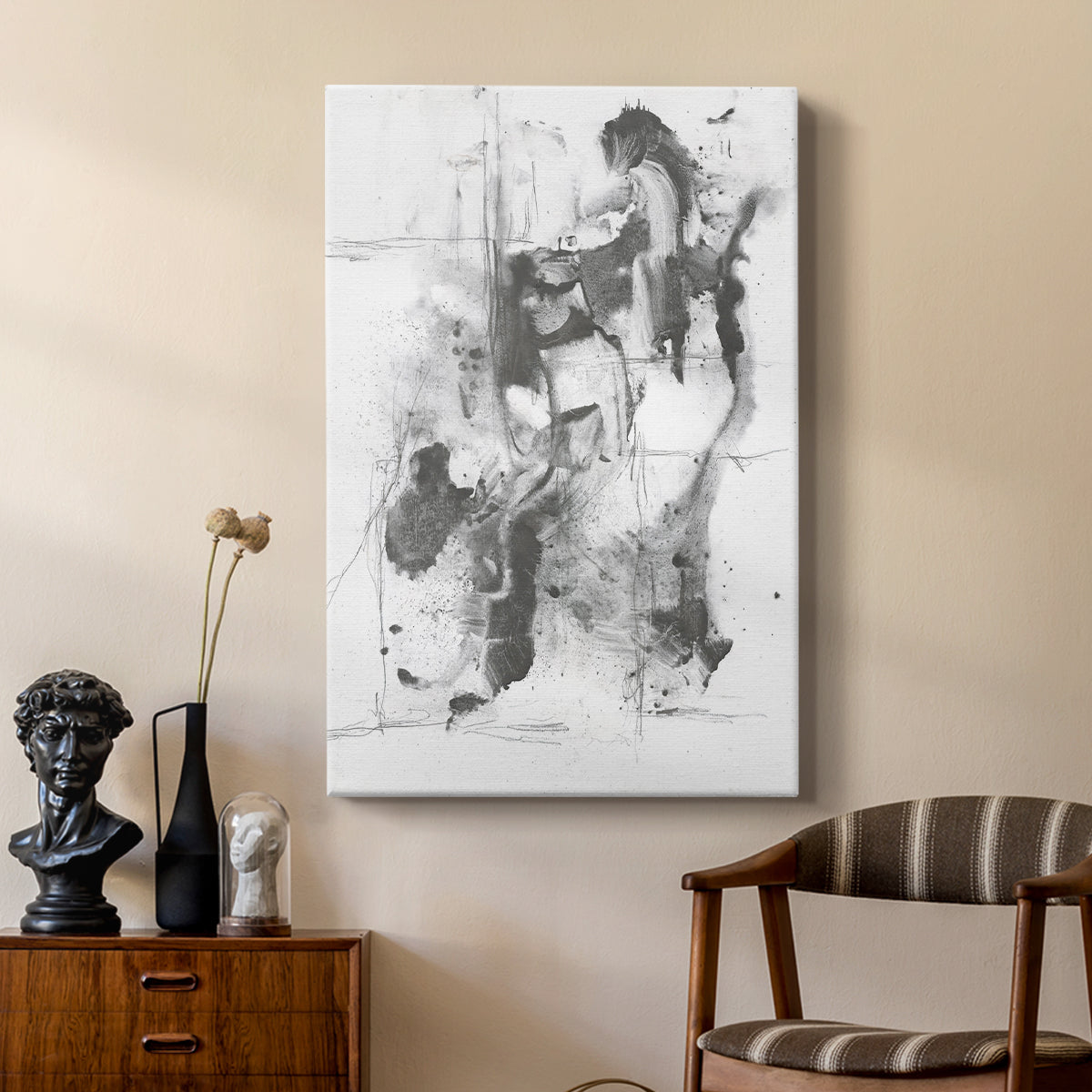 Graphite Abstract I - Canvas Art Print