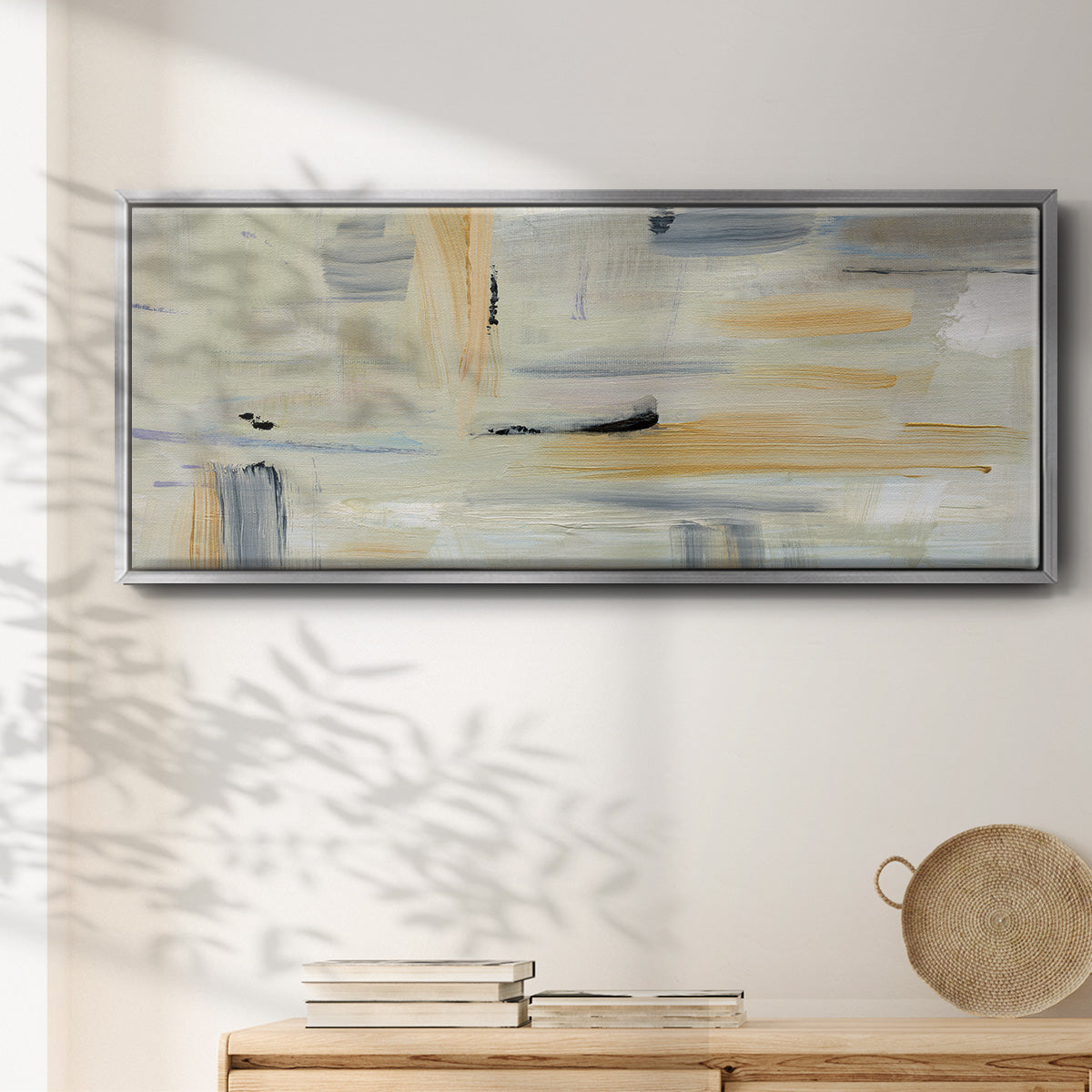 Gray Absract - Floater Framed Canvas Print