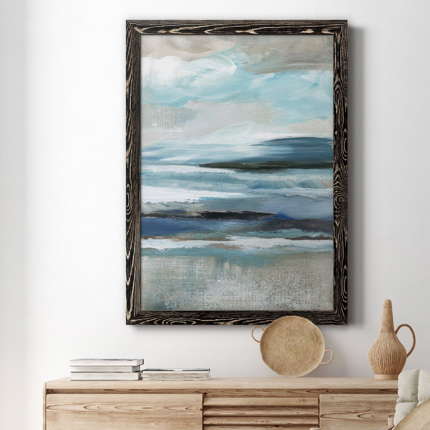 Distant Drama II - Barnwood Framed Canvas Print