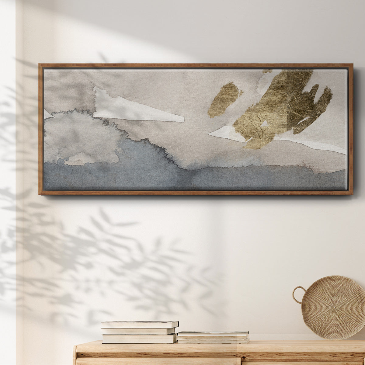 Watercolor with Gold I - Floater Framed Canvas Print