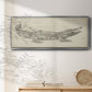Crocodile Sketch - Floater Framed Canvas Print