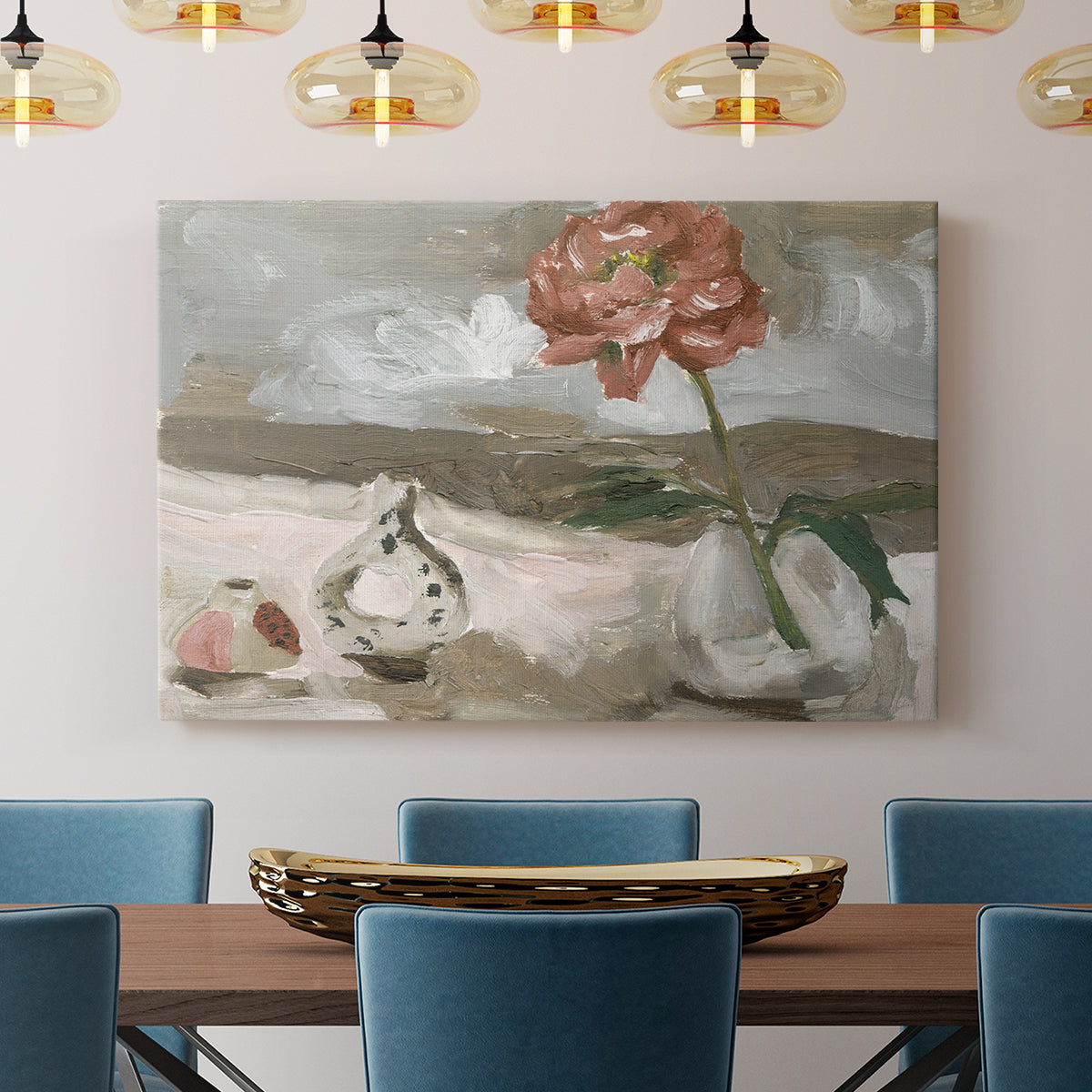 Vase of Pink Flowers IV - Canvas Art Print