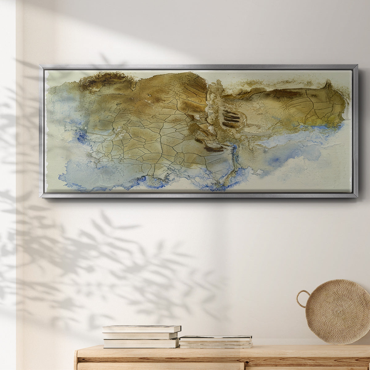 Golden Fissure I  - Floater Framed Canvas Print