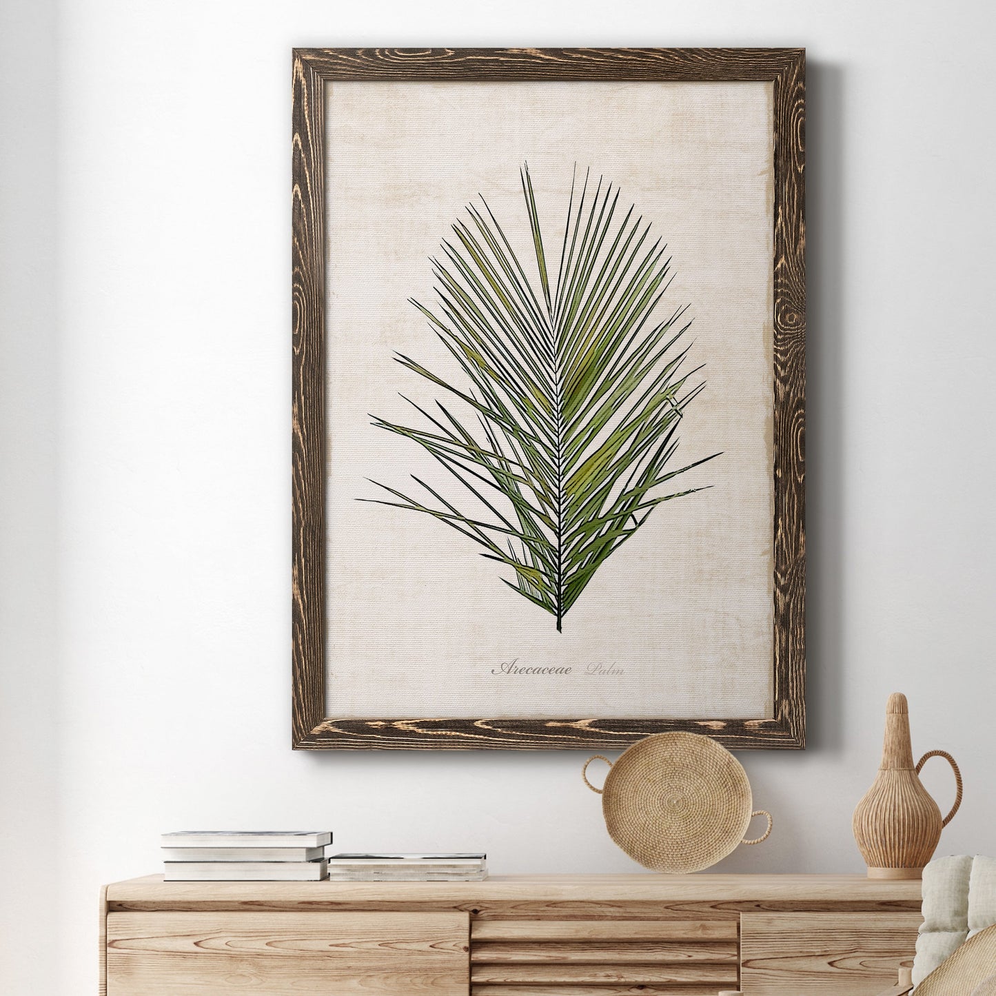 Palm Botanical I - Premium Canvas Framed in Barnwood - Ready to Hang