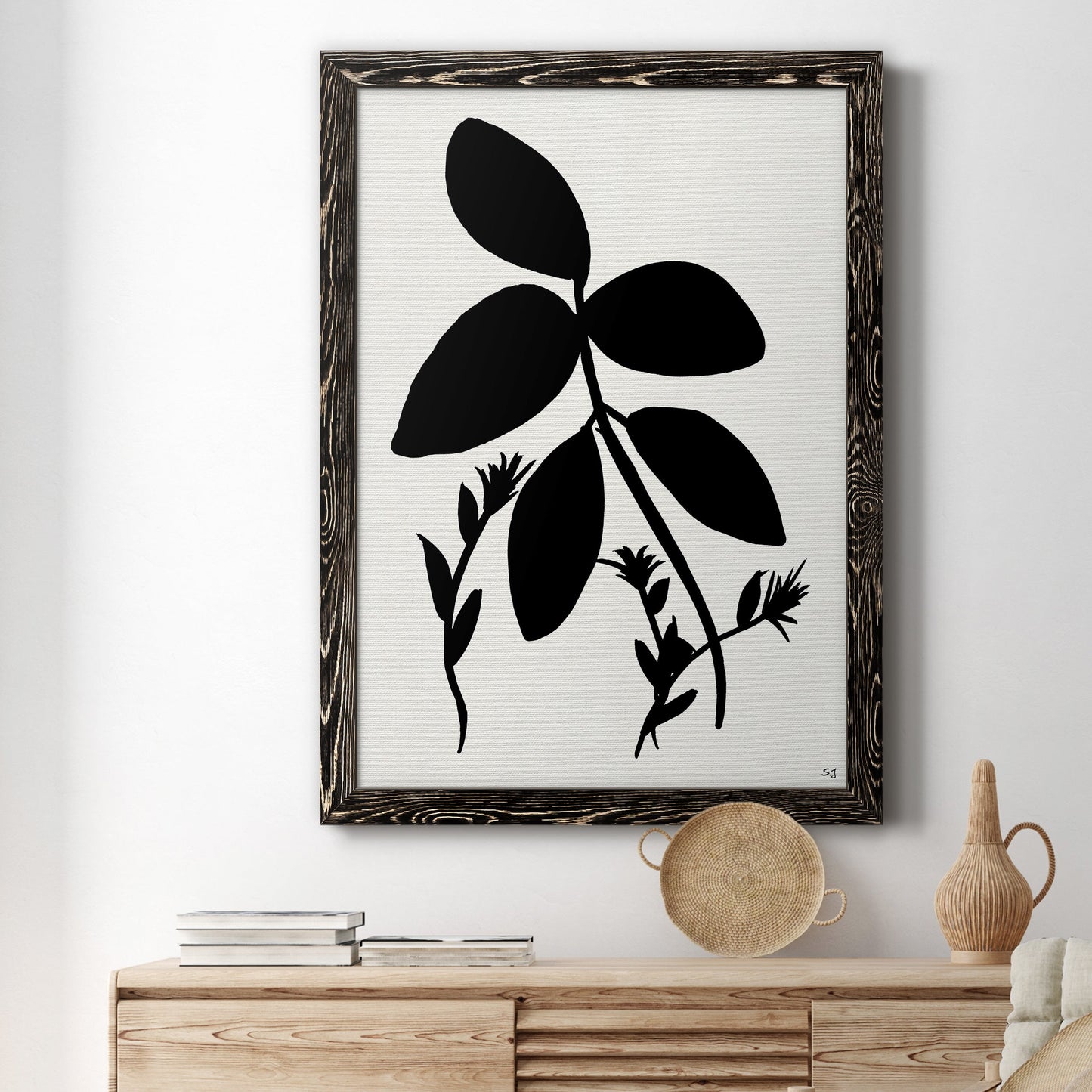 Silhouette Garden II - Premium Canvas Framed in Barnwood - Ready to Hang