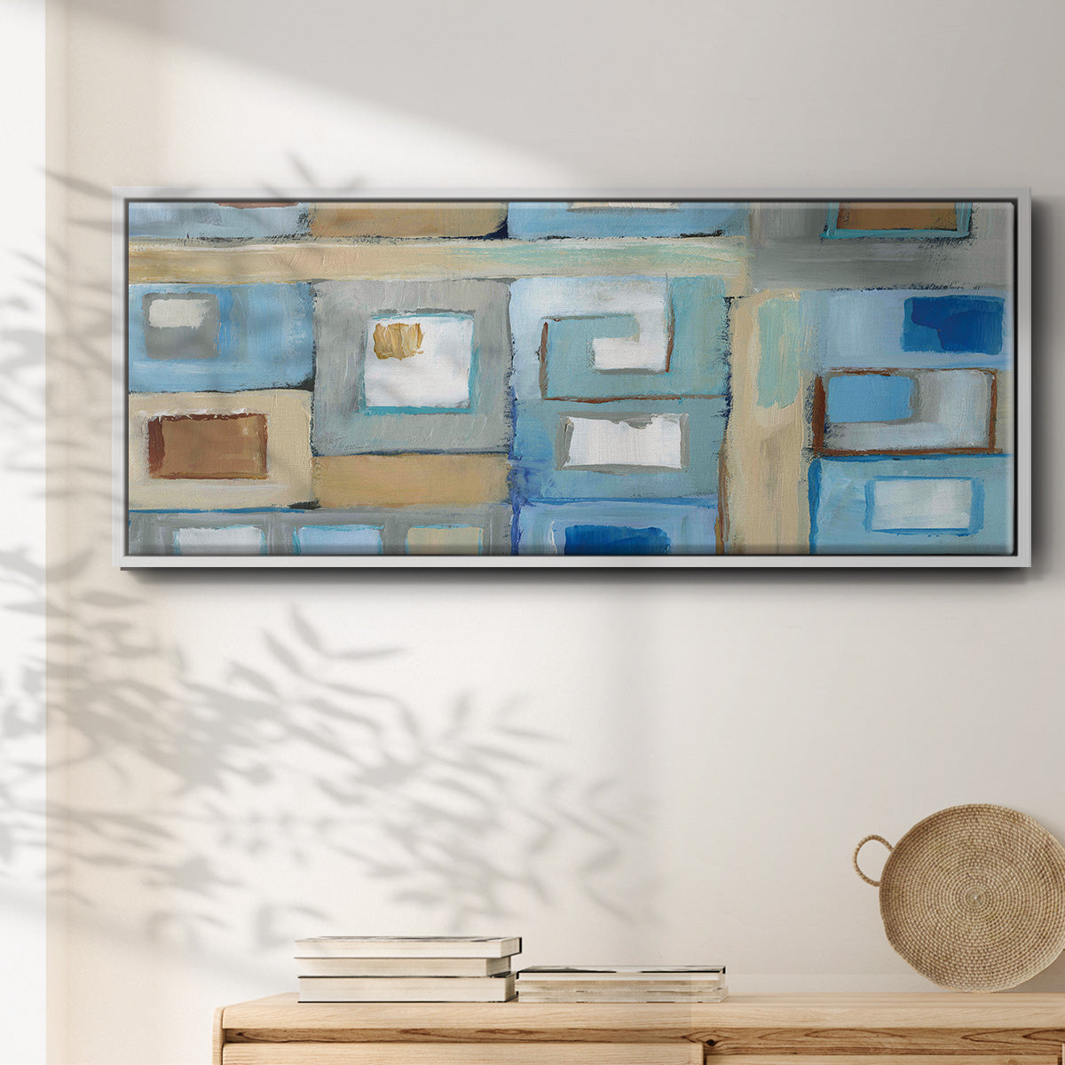 Variation on Greek Key II - Floater Framed Canvas Print