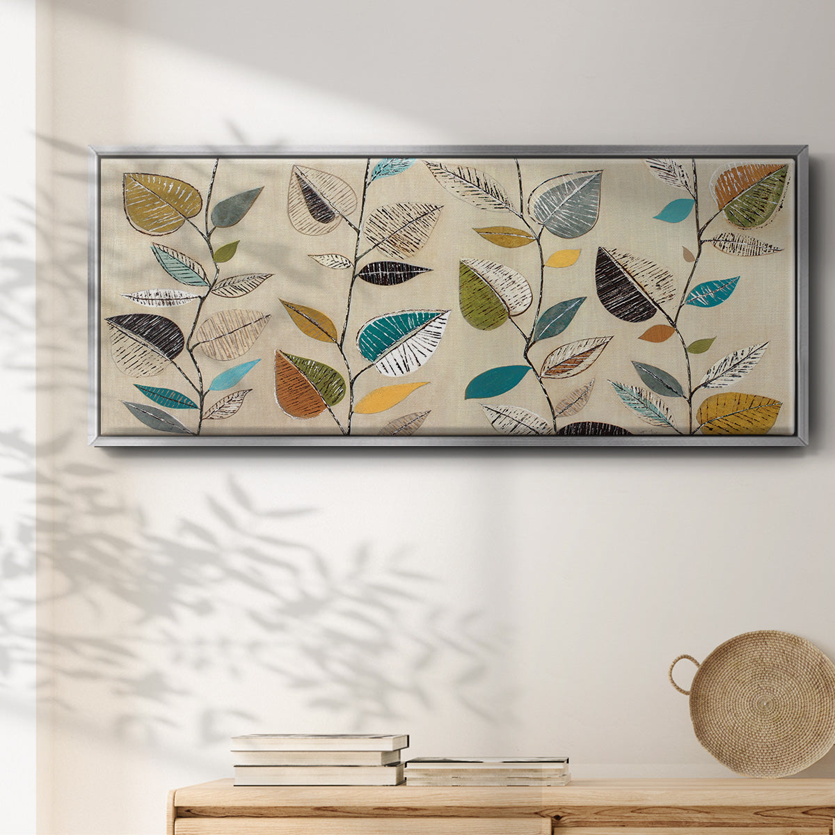 Dancing Leaves III - Floater Framed Canvas Print