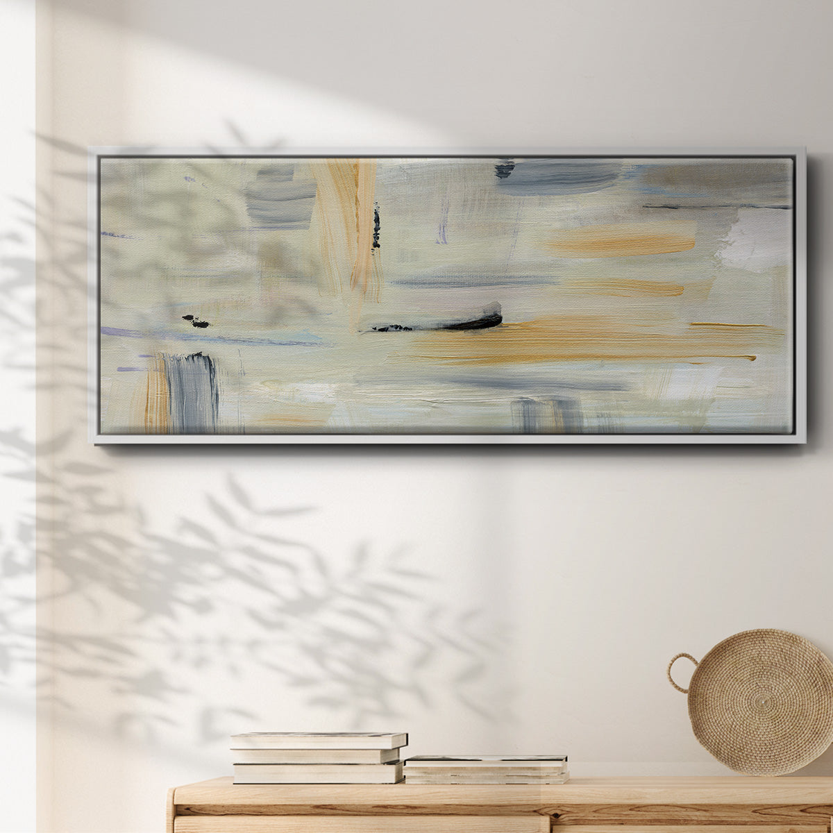 Gray Absract - Floater Framed Canvas Print